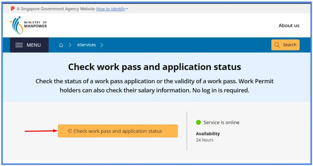 singapore visa check step 1